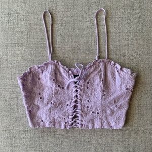 lace purple crop top